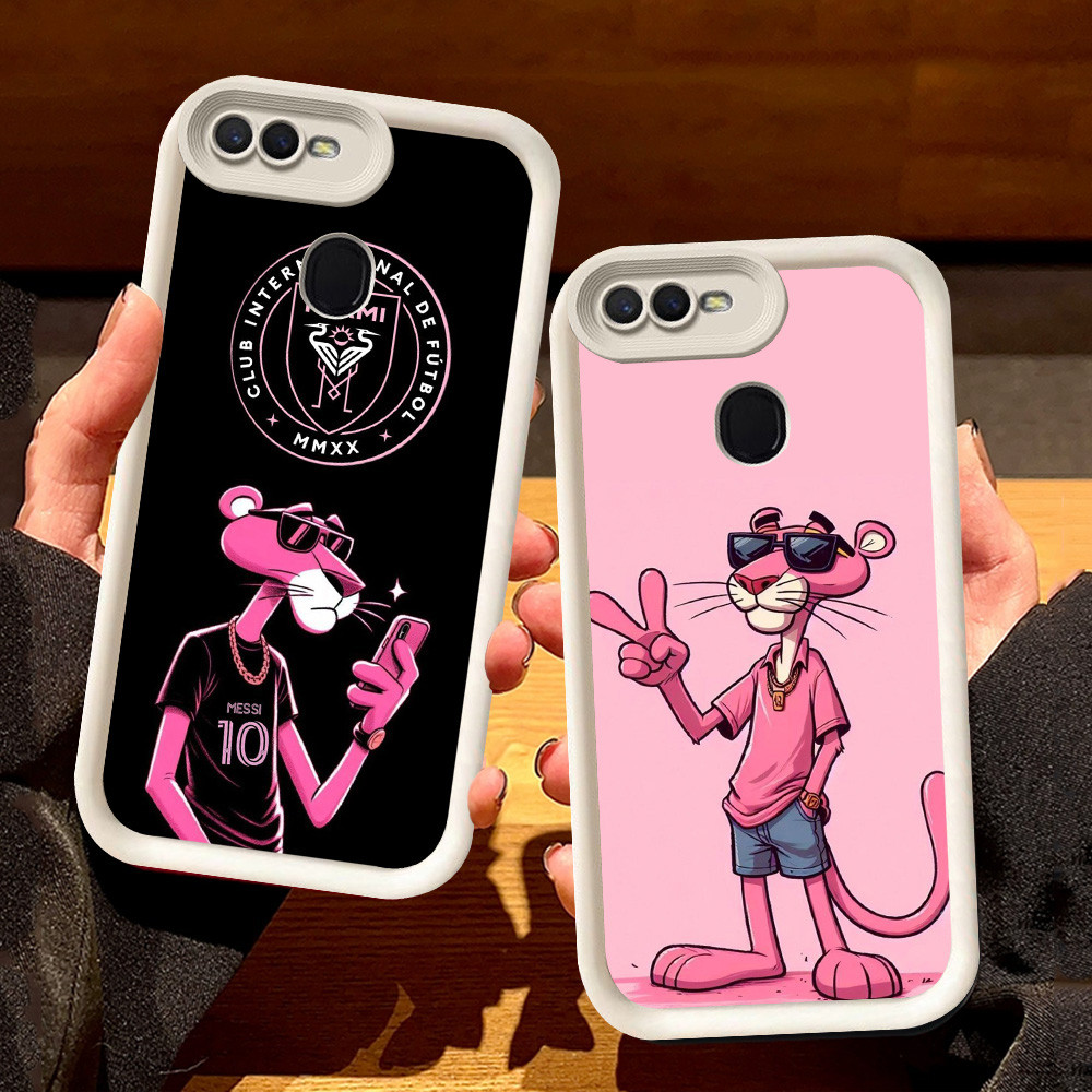 ปลอกสีขาวสําหรับ OPPO F5 A12 A5 A3S A1K A12s F9 A7 F7 A5S A11K A12E Pro S95 Pink Panther