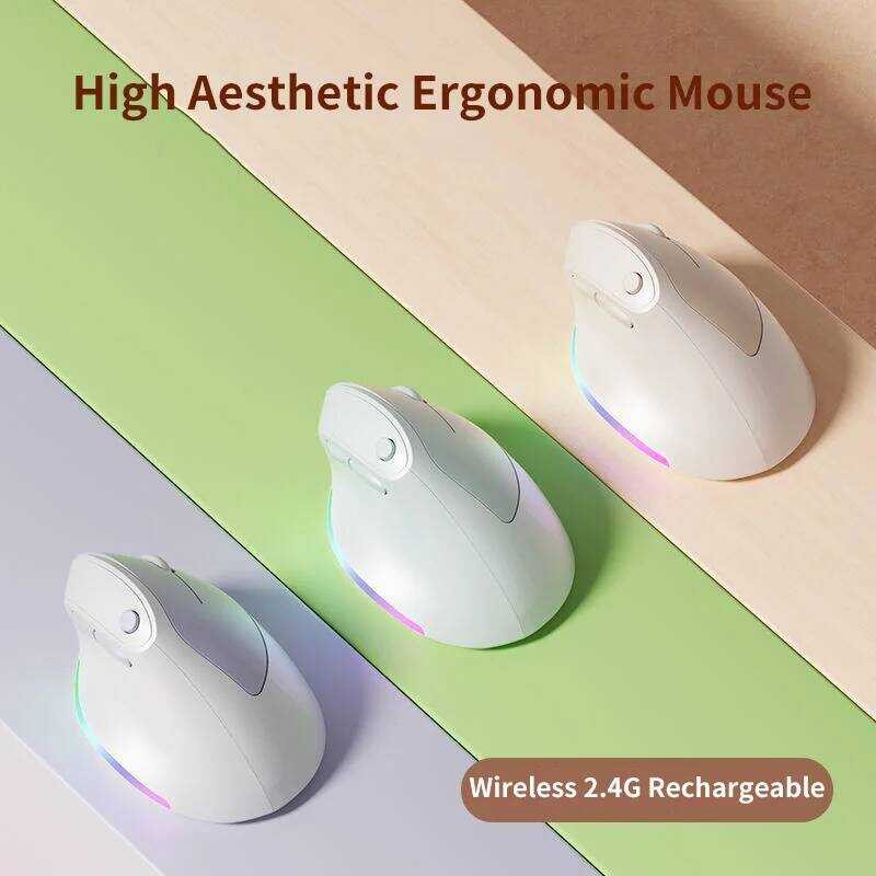 เมาส์แนวตั้ง Ergonomic 2.4Ghz เมาส์ไร้สายสําหรับเล่นเกมสํานักงานเมาส์คอมพิวเตอร์ออปติคัลเงียบ ราคา ถูกที่สุด ดีลบีเคเค แกลเลอรีภาพที่ 5