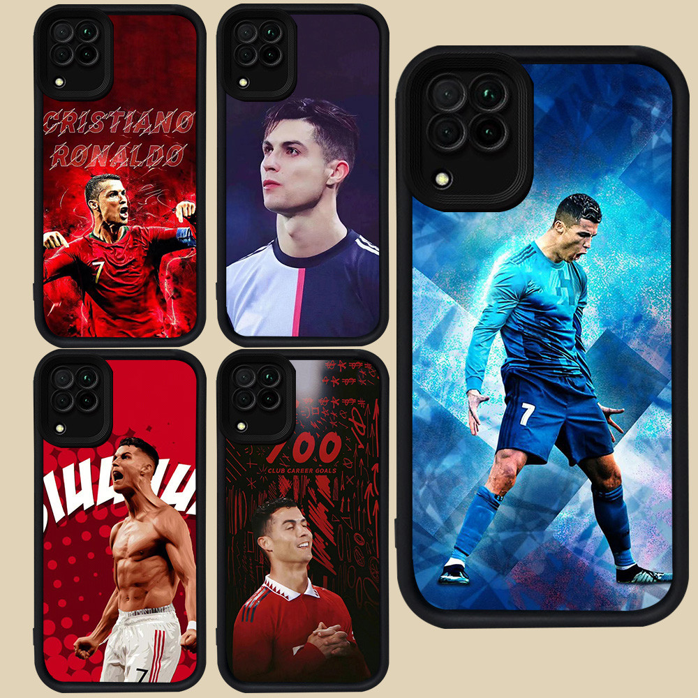 ปลอกสีดําสําหรับ Samsung A04E F04 A06 J7 M04 J2 Prime A12 A05 A22 A04 Pro 5G R10 CR7 Ronaldo