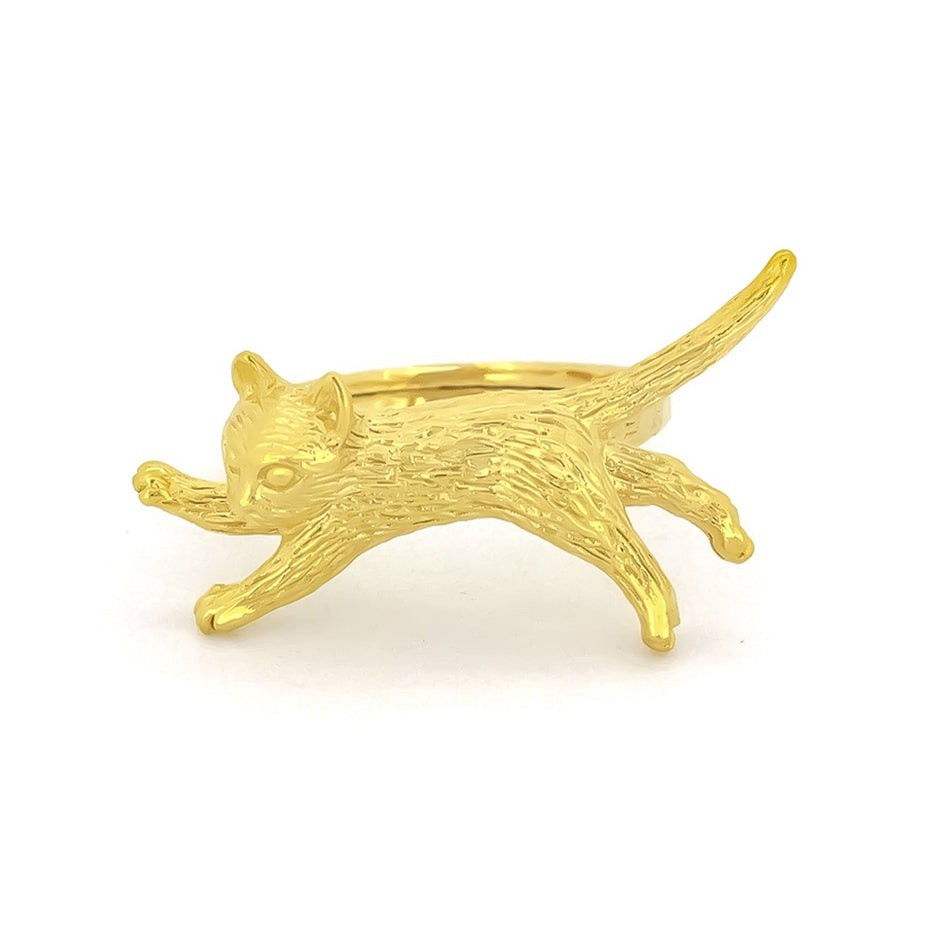 แหวนแมวกระโดด แหวนแมวน่ารัก แหวนเงินแท้925 Murmur Jumping Cat Ring - MurMur