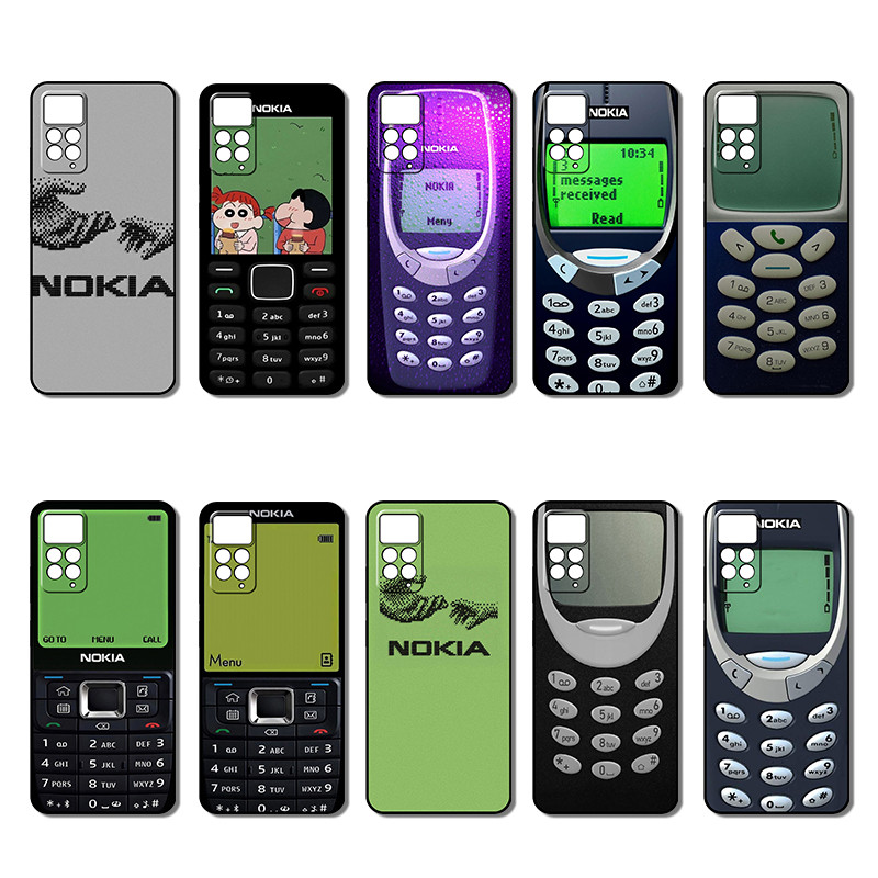 เคสโทรศัพท์สีดําแบบนุ่มแฟชั่นสําหรับ Xiaomi Redmi Note 9 Pro Max 9S 9T 10S 10T Vintage Nokia Creativ