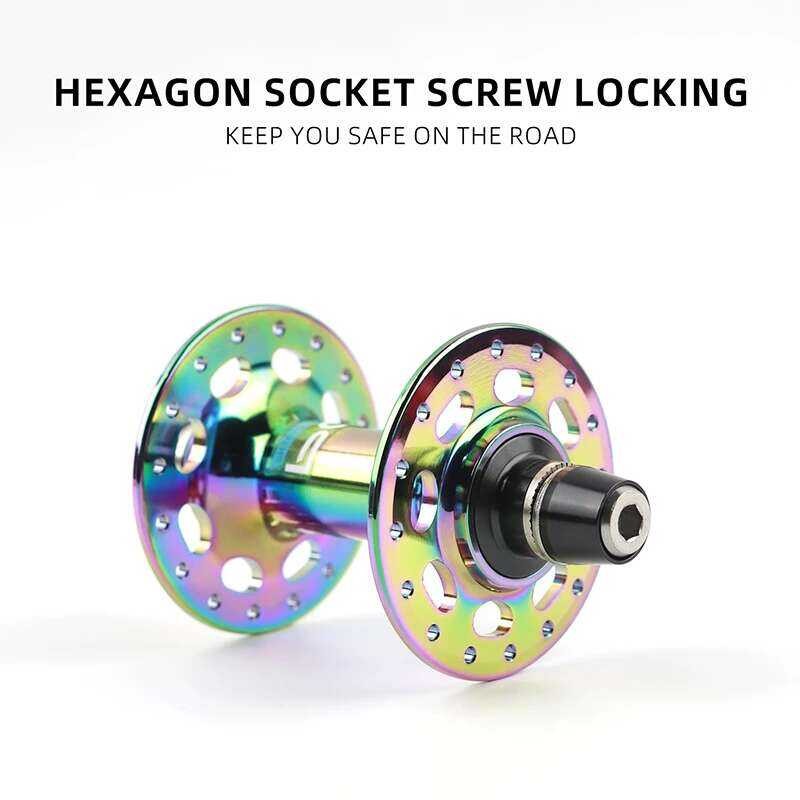 ❥ POLSO Fh003 Oil Slick FIXED GEAR จัก HUB 20H 24H 32H Fixie ด้านหน้าและด้าน