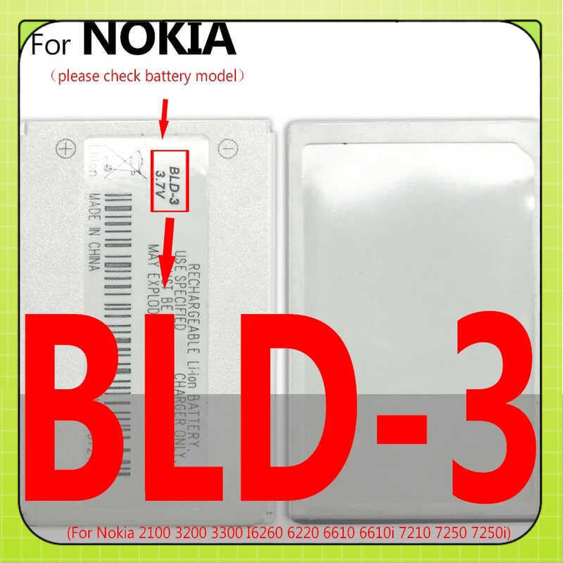 BLC-2 BL-4C BL-5C แบตเตอรี่สำหรับ Nokia 6220 6610 7210 7250 3310 3330 3410 3510 5510 3530 3335 BLD-3