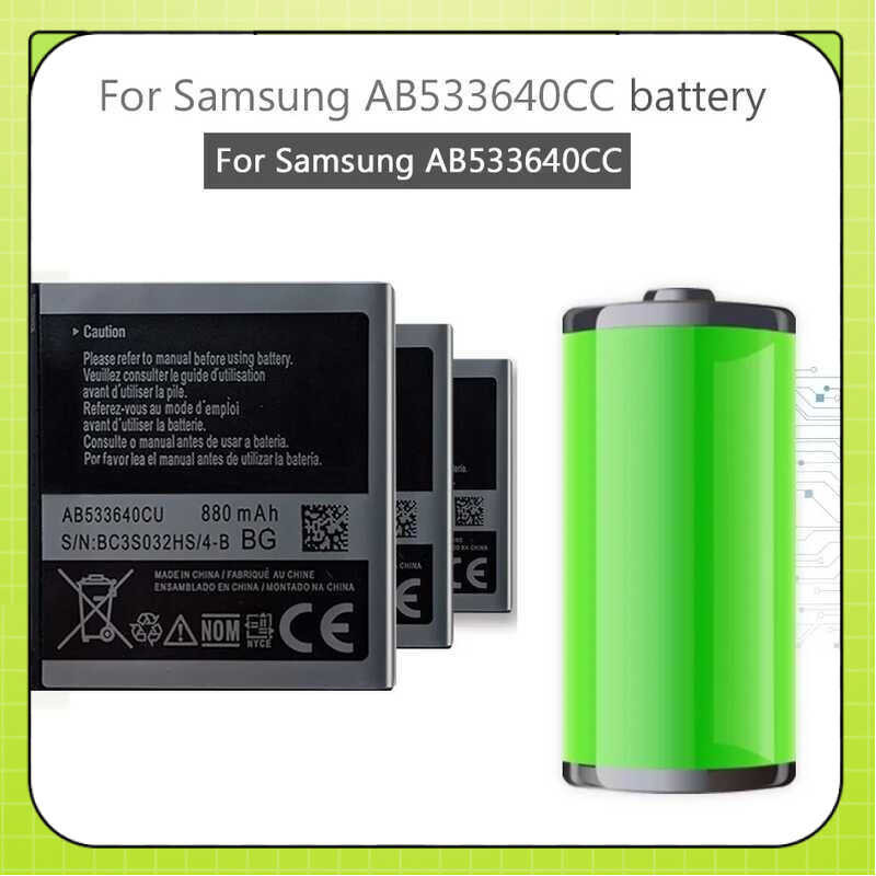 แบตเตอรี่ AB533640CC AB533640CU สำหรับ Samsung S6888 S3710 S3930C S3601 S3601C S5520 S569 880mAh