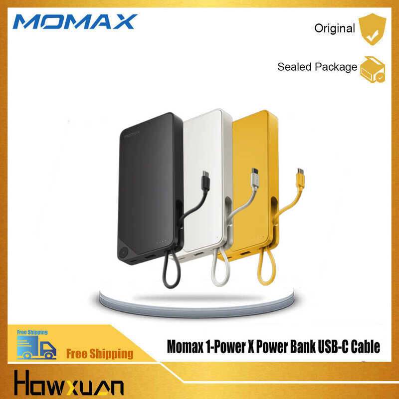 ❤ Momax 1-Power X แบตสำรอง10000mah/20000Mah พร้อมสาย Usb-C ในตัว