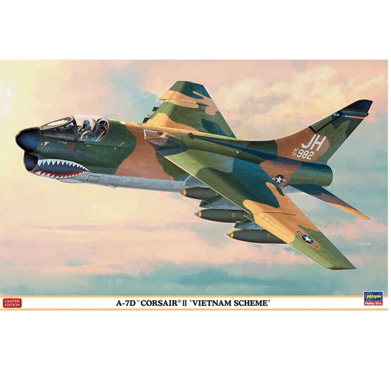 ชุดโมเดล Hasegawa 07539 ขนาด 1/48 เครื่องบินโจมตี A-7D Corsair II ของสหรัฐฯ "ลายพรางเวียดนาม"