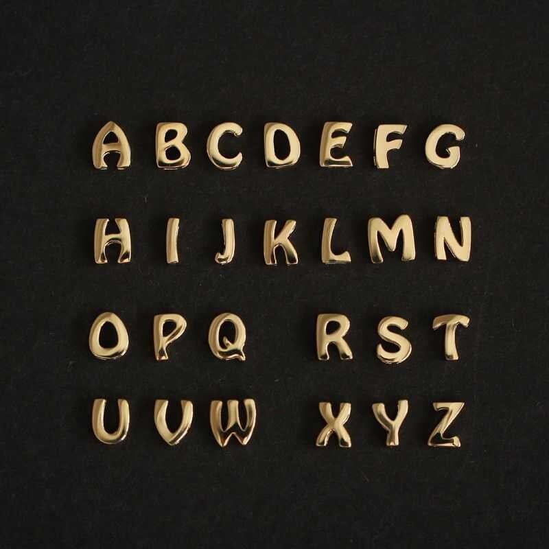 ▣ Goldtutu สร้อยคอ14k สีทองพร้อมจี้ตัวอักษรขนาด26นิ้วสำ