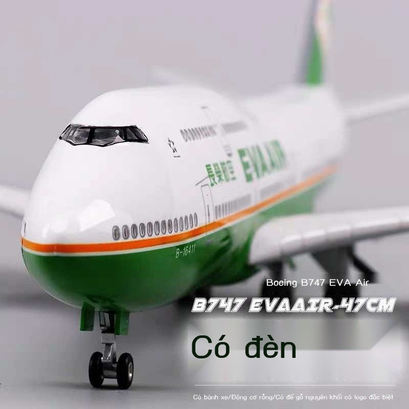 [VIP] โบอิ้ง 747 ไต้หวัน EVA Air 47CM เครื่องบินโดยสารจําลอง LED ควบคุมด้วย