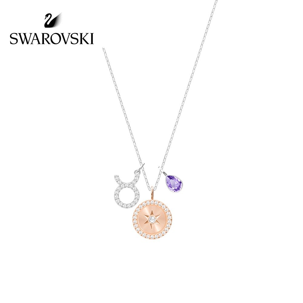 ในสต็อก Swarovski ZODIAC สร้อยคอสิบสองกลุ่มดาวหญิง Taurus Clavicle Chain ของขวัญสําหรับเด็กผู้หญิง
