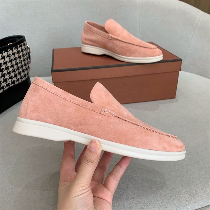[รุ่นต้นฉบับ] Loro * piana รองเท้าผู้หญิงหนังแท้การค้าต่างประเทศรองเท้าธุรกิจ Soft-Soled เหยียบขนาด