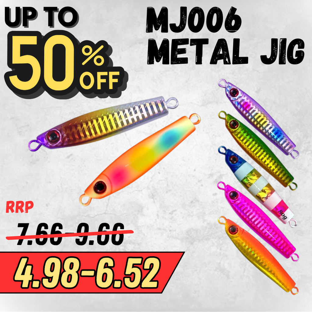 【MR.T】Umpan Jig Metal Jig 40g/60g/80g Fish Lure/Light Jig/Fast Jig/Slow Jig/Ikan Jig/Ikan Bilis Spoo
