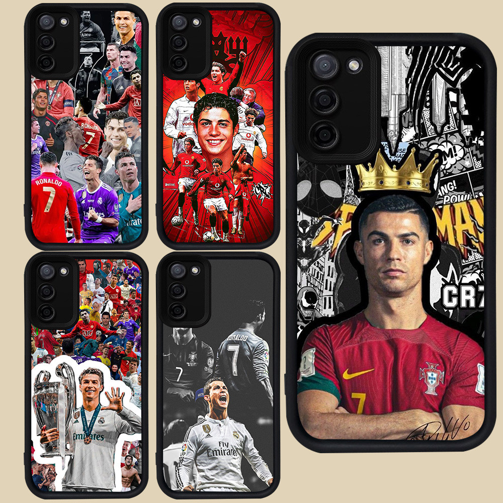 ปลอกสีดําสําหรับ Samsung M02 F02S A31 A03 Core J6 A02 A02S A71 J4 Plus A51 M02S A03S R9 Cristiano Ro