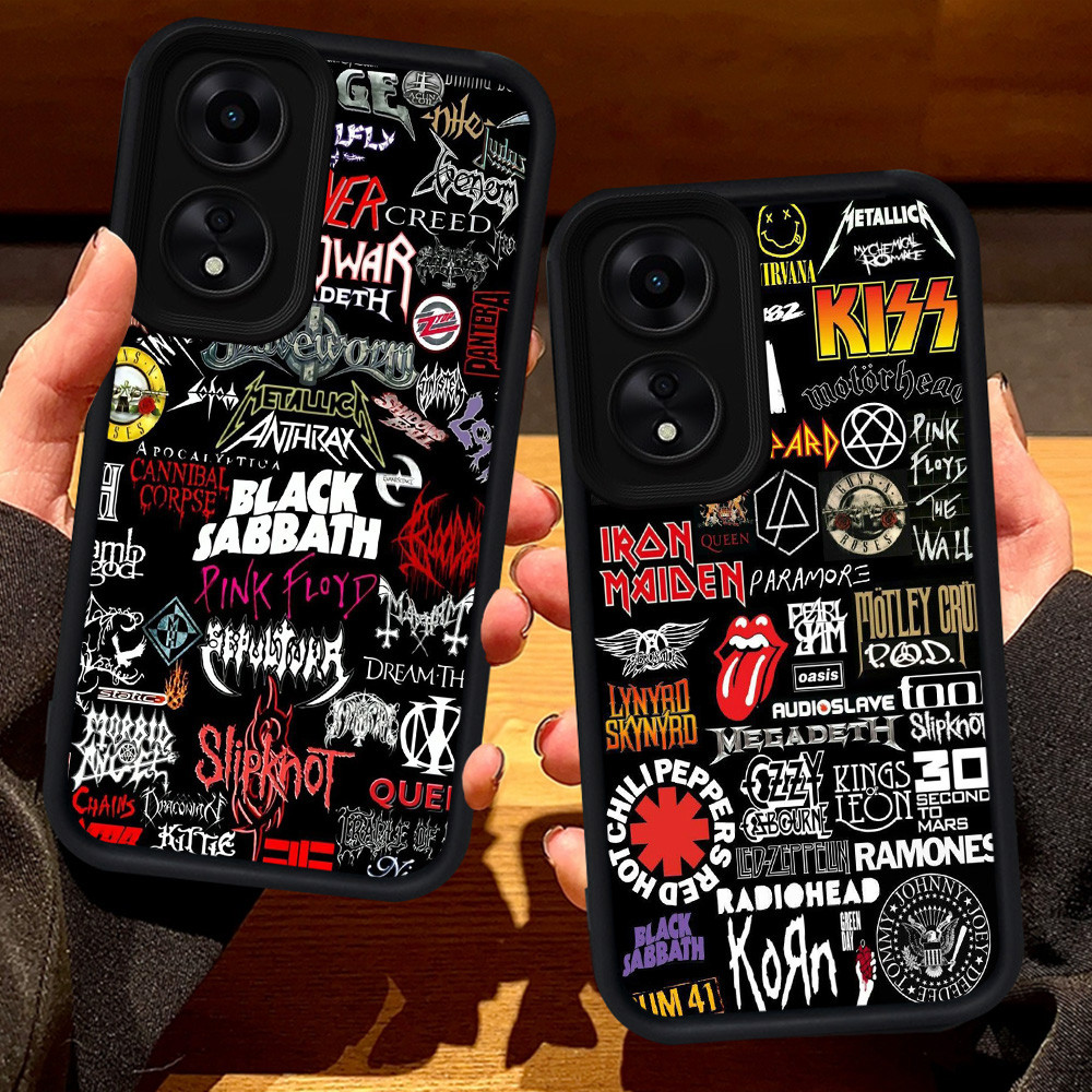 S20 Rock Band สําหรับ OPPO A60 A78 A38 A58 A18 A17 A17K A98 5G สีดํา