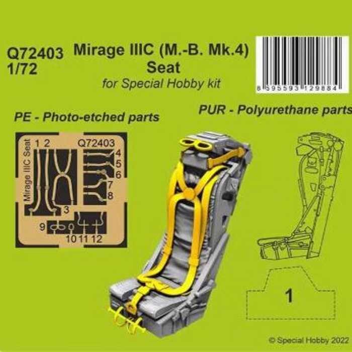 ชุดปรับแต่งที่นั่ง Mirage IIIC รุ่นพิเศษ Hobby Q72403 1/72