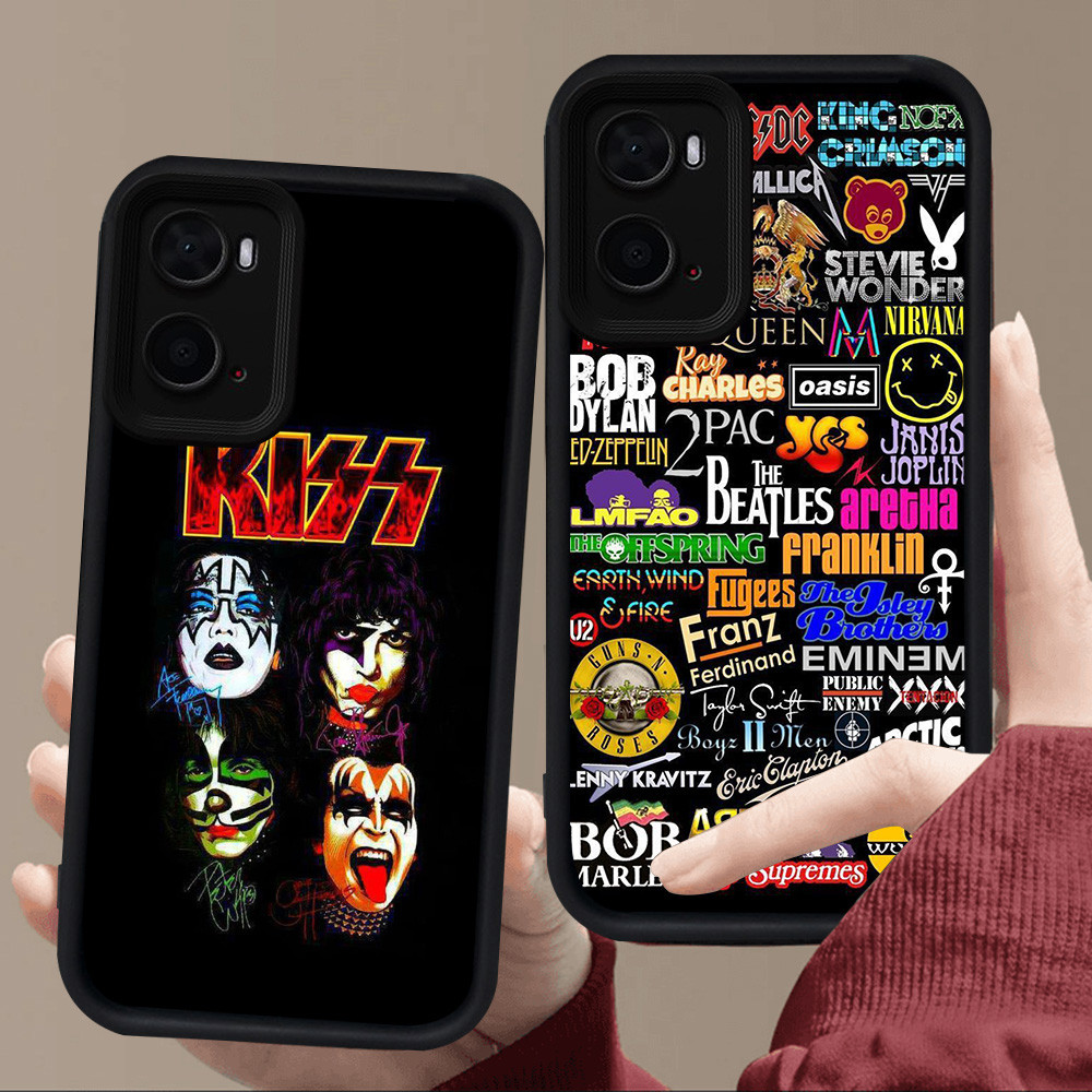 E46 Rock Band สําหรับซิลิโคนสีดํา OPPO A57 A96 A76 A57e A77 A36 A57s A77s