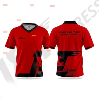 พารามา!! | Original Jnt Express Jersey พิมพ์เต็ม Cool J&t Package Courier Driver เสื้อผ้า