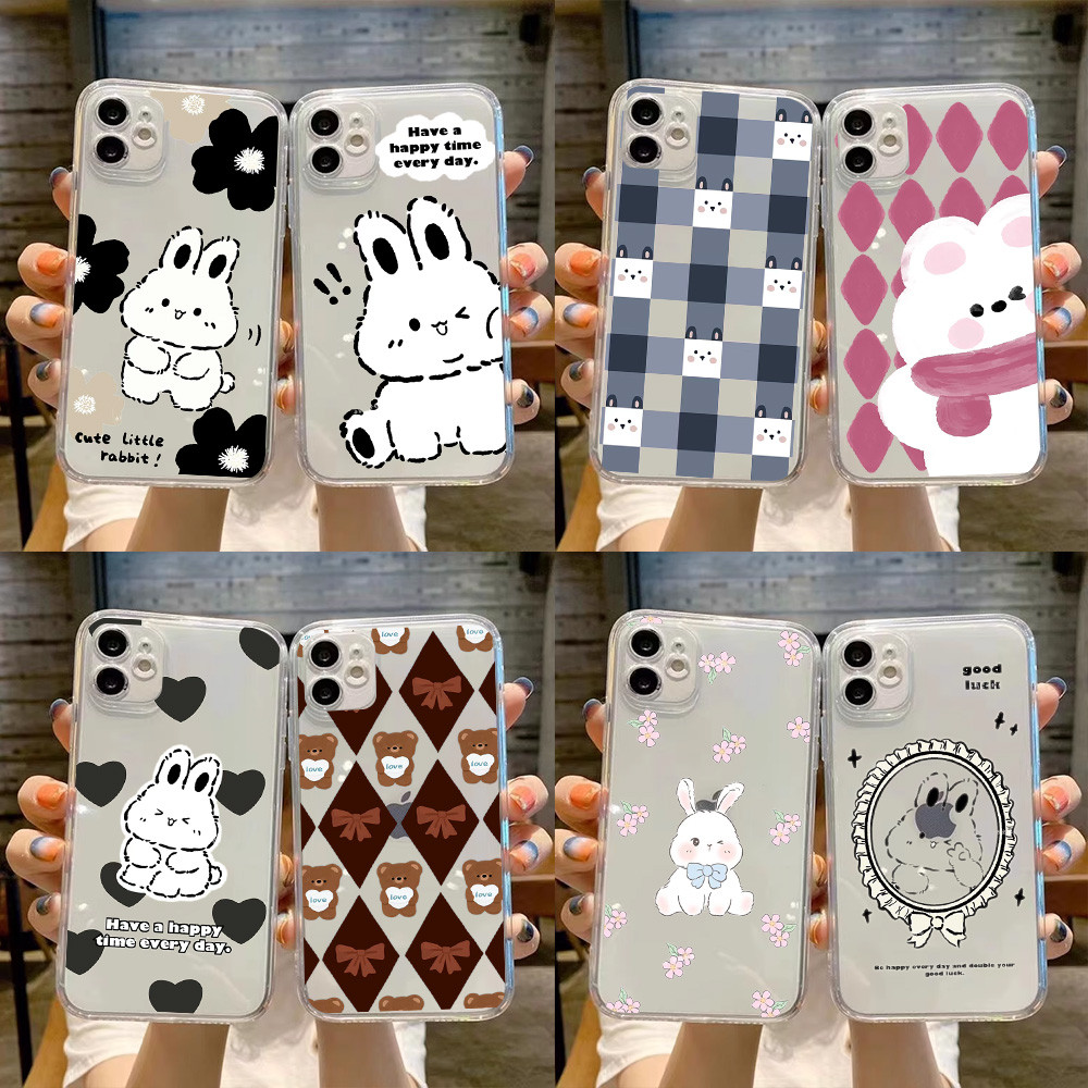 Samsung A6 A8 A9 J4 2018 J2 J4 J5 J6 J7 Prime Plus Y1 สัตว์กระต่ายสีพิมพ์เคสโทรศัพท์