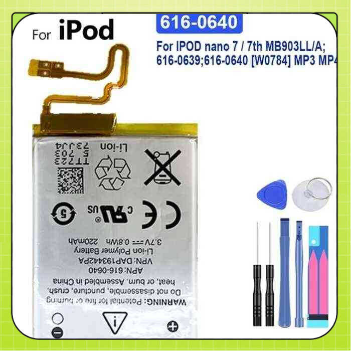 แบตเตอรี่ Nano3 Nano4 Nano5 Nano6 Nano7 Nano2 สำหรับ Apple iPod 3rd 3TH 3Gen 4 5 6 7 MP3 Batra