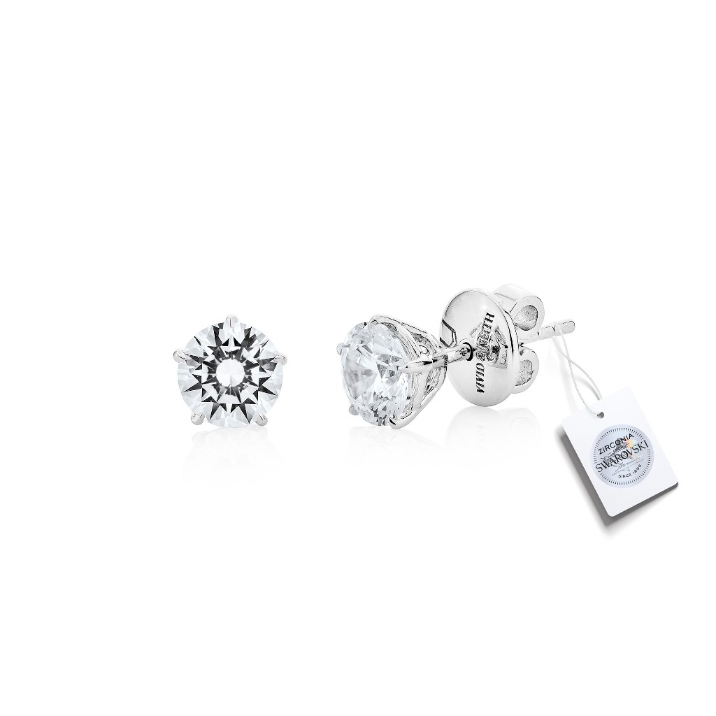 MSCHOO : ต่างหูเงินแท้ สำหรับคนแพ้ง่าย ฝัง CZ เม็ดเดี่ยวทรงกลม