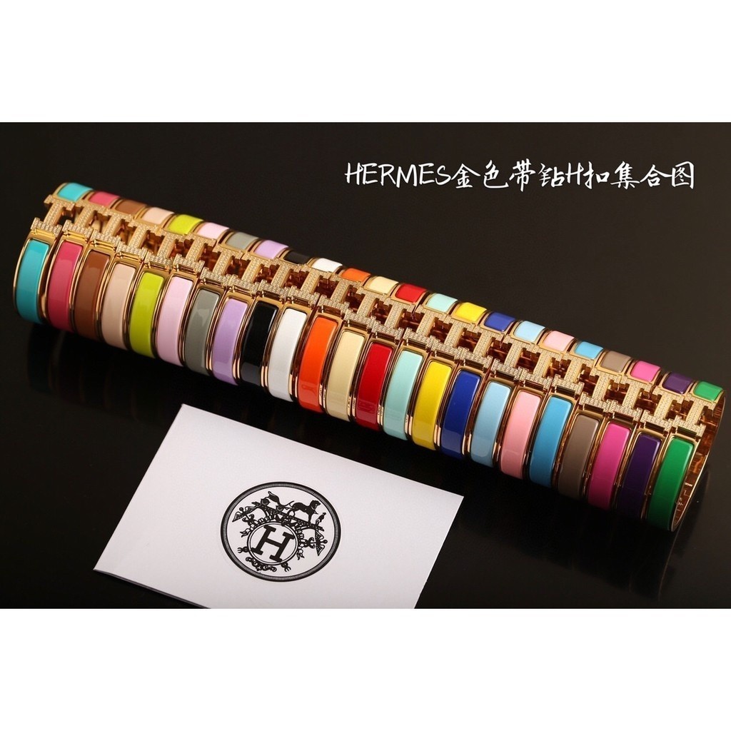 Pre order HMS Clic H เฮอร์เมส สร้อยข้อมือ bangles สร้อยข้อมือผู้หญิง Enamel Color Size17/19