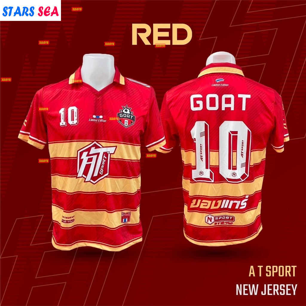 AT Sport พิมพ์ AT Goat V เสื้อUltra-fine Fiber Square Sport เสื้อกีฬาสำหรับการท่องเที่ยวและเล่นฟุตบอ