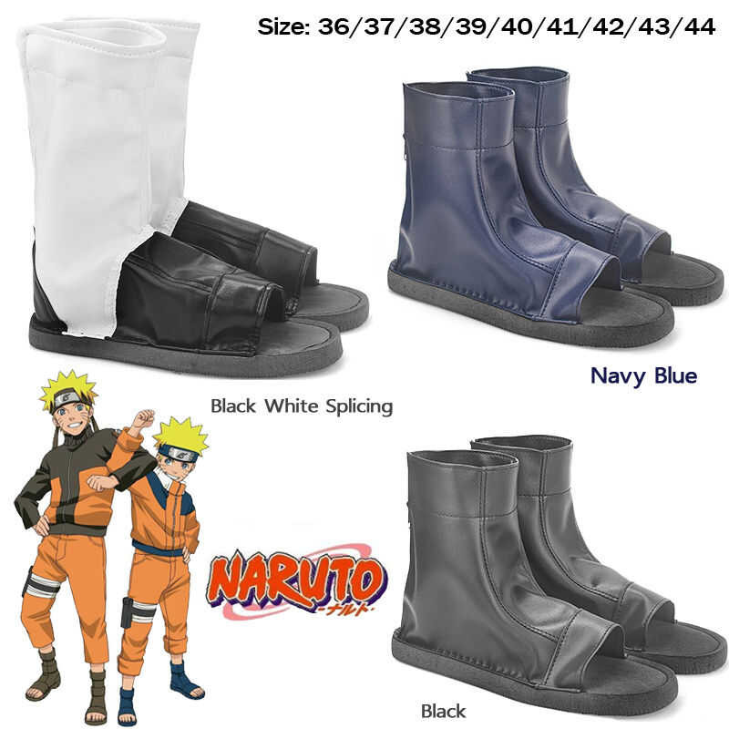 LY Anime Naruto Cosplay Shoes Uchiha Sasuke 1 Pair Ninja Shoes Boots Kakashi PU Leather Sandals Boo