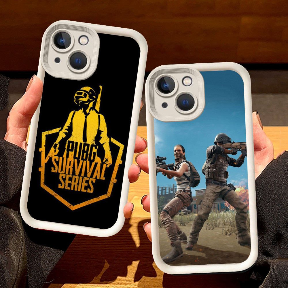 เคสสีขาวสําหรับ iPhone 7 14 6 13 6s 8 Pro Max Plus S44 PUBG Game
