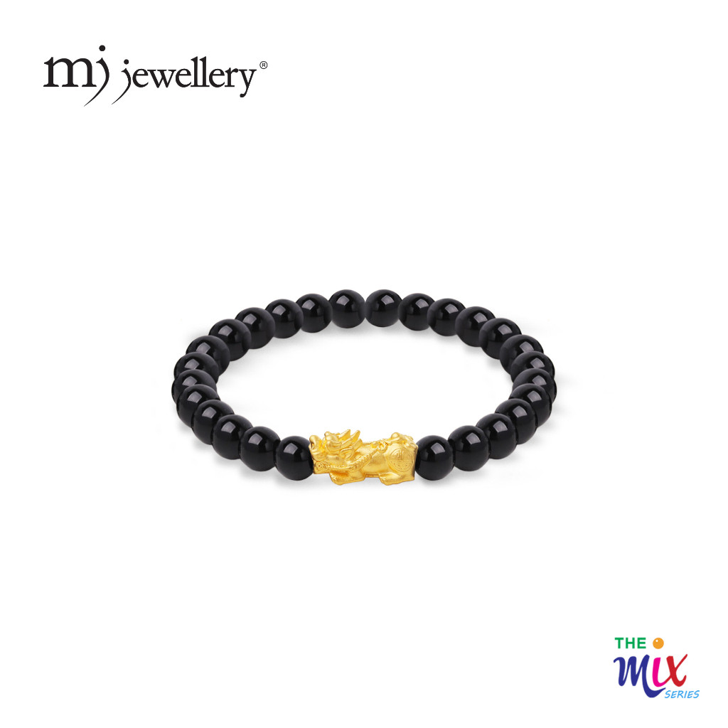 Mj Jewellery THE Mix Collection 999.9 สร้อยข้อมือปี่เซียะอาเกตทองคําบริสุทธิ์ AGB-PX0.25G