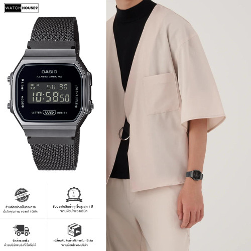 นาฬิกา Casio รุ่น A168WEMB-1B นาฬิกาข้อมือ ของแท้ ประกัน1ปี พร้อมกล่อง