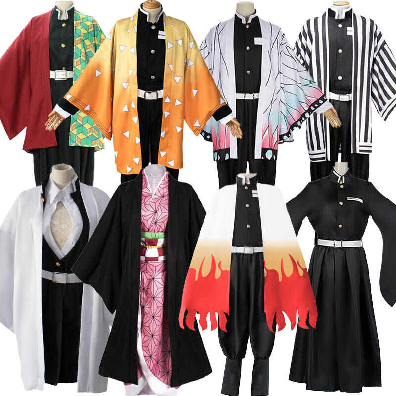 LY Anime Demon Slayer Kimetsu No Yaiba Cosplay Costume Kamado Tanjirou Agatsuma Zenitsu Kimono Unif
