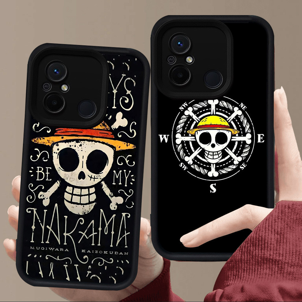 E1 โลโก้ One Piece สําหรับซิลิโคนสีดํา Xiaomi Redmi POCO M3 M4 A1 C55 A2 12C C65 9A 9T 9C 10C A5 C71