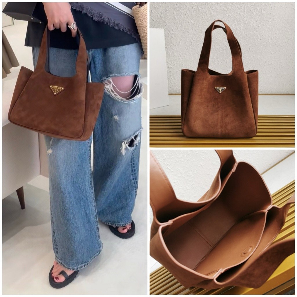 Pre order ราคา5500/6500 Pr@da 1BA349/1BG335 กระเป๋าถือ Top-handle Bag หนังแท้ หนังแกะ