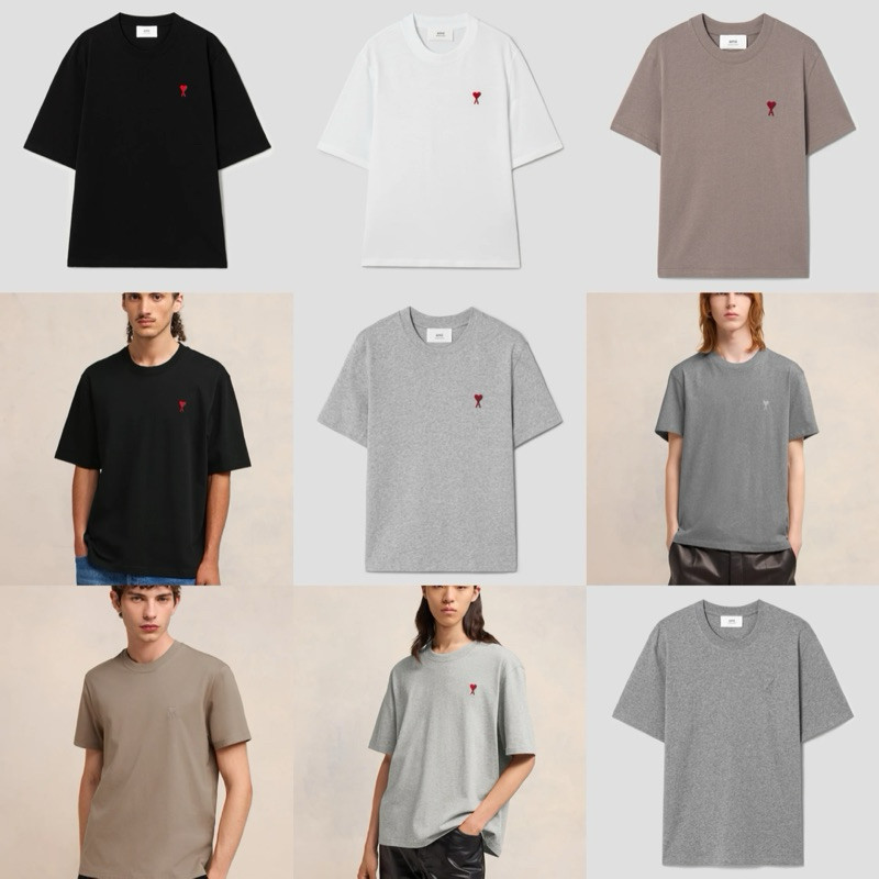 ♞[AMI] Unisex Shirts SS24: เสื้อยืด AMI ของแท้  จากเกาหลี  TYR