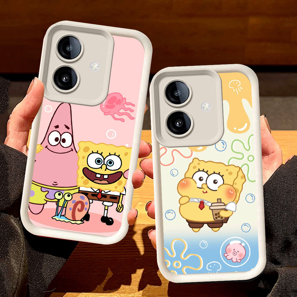 ปลอกสีขาวสําหรับ OPPO A3 A79 A3X A5 A5I Pro A5X 5G S2 SpongeBob