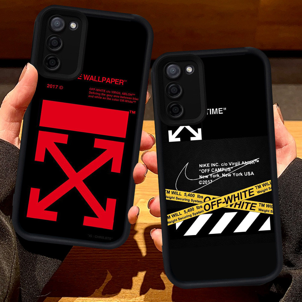 S52 off white Casing สําหรับ Samsung M02S M02 A71 A02S A51 J4 A31 F02S A03S J6 A02 A03 Core Plus สีด