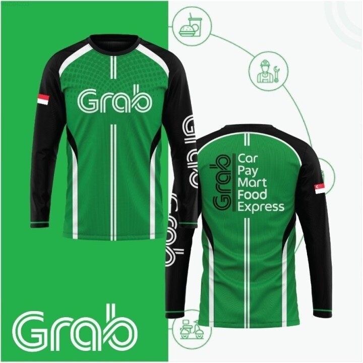 ใหม่ เสื้อยืด พิมพ์ลาย GRAB3232 food rider 3D