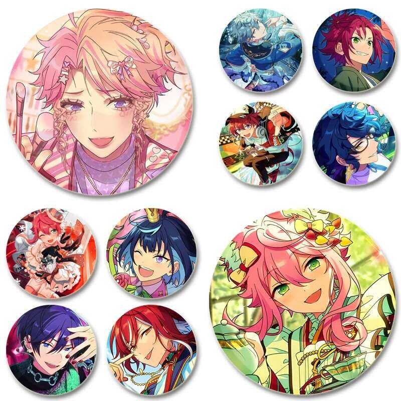 เข็มกลัดน่ารักจาก Tsukinaga, Leo, Sakumar, Ritsu, Narukami และ Arashi Tsumugi Aoba สำหรับคอสเพลย์และ