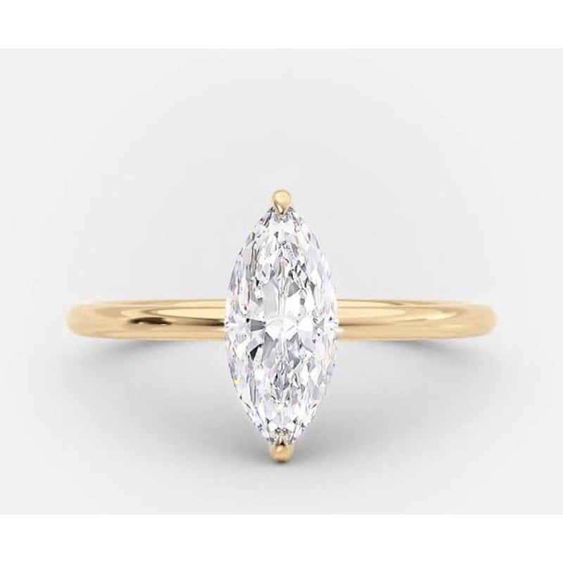 CVD Diamond Solitaire Ring แหวนเพชรแท้ ทองคำ 9K 1.50ct HPHT Lab Grown Diamond น้ำ 100 (DEF) VVS-VS