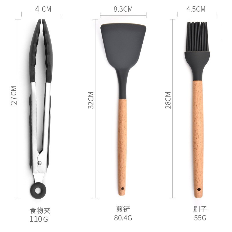 hot🔥การประกันคุณภาพ🔥 import 12Pcs Cooking Tools Kitchen Cookware Set Silicone Utensils Cooking Se