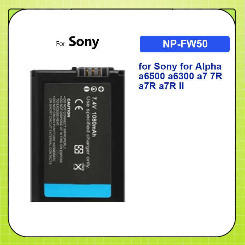 NP-FW50 แบตเตอรี่ for Sony Alpha a6500 a6300 a7 7R a7R II a7II NEX-3 NEX-3N NEX-5 1080mAh