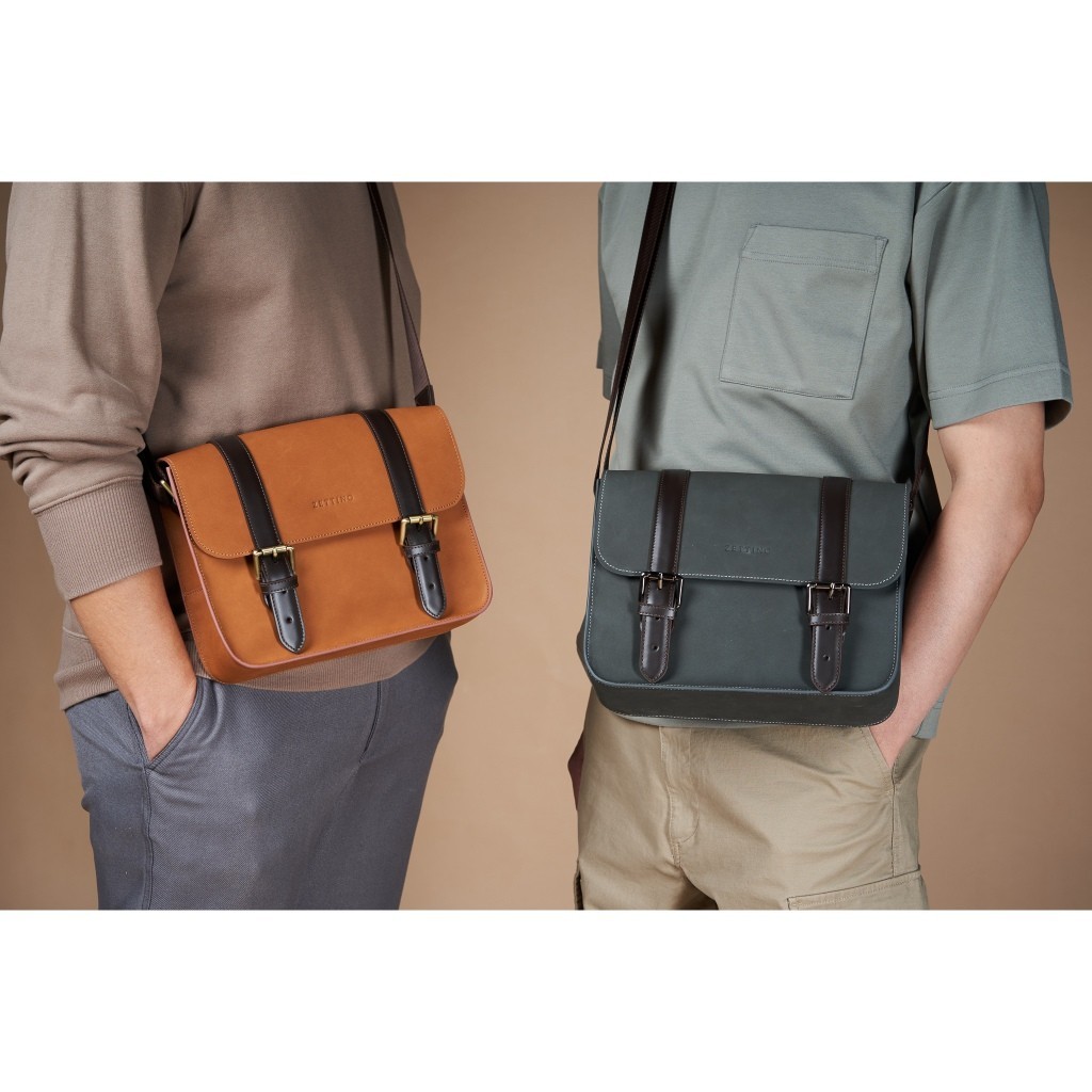 2024 ZETTINO กระเป๋าแมสเซนเจอร์หนังแท้ Micro messenger bag