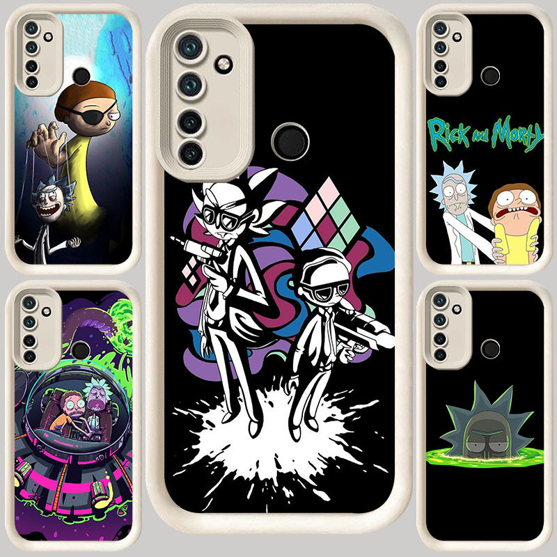M-100 RickandMorty สีขาวสําหรับ Realme 14 14t 14x C71 C73 9i 5i C75 C2s C2 6i C17 Narzo 20A 5 10A 10