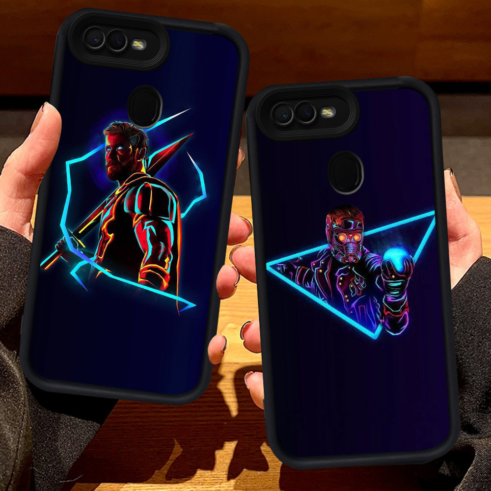 S77 The Avengers Casing สําหรับ OPPO A1K A7 F7 A5S A11K F5 A5 A12 A12s A12E A3S F9 Pro สีดํา