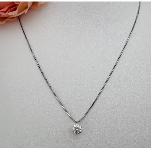 สร้อยคอแพลตตินัมพร้อมจี้เพชร D/VS2/VG 1.009 กะรัต/โซ่ปรับความยาวได้ถึง 45 ซม./ผลิตในญี่ปุ่น/<ส่งตรง