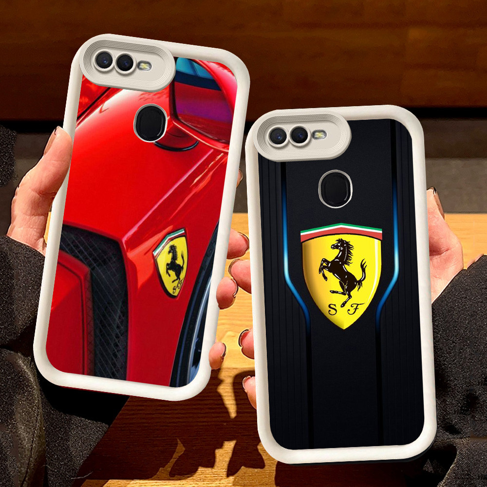 ปลอกสีขาวสําหรับ OPPO F5 A12 A5 A3S A1K A12s F9 A7 F7 A5S A11K A12E Pro S43 Ferrari