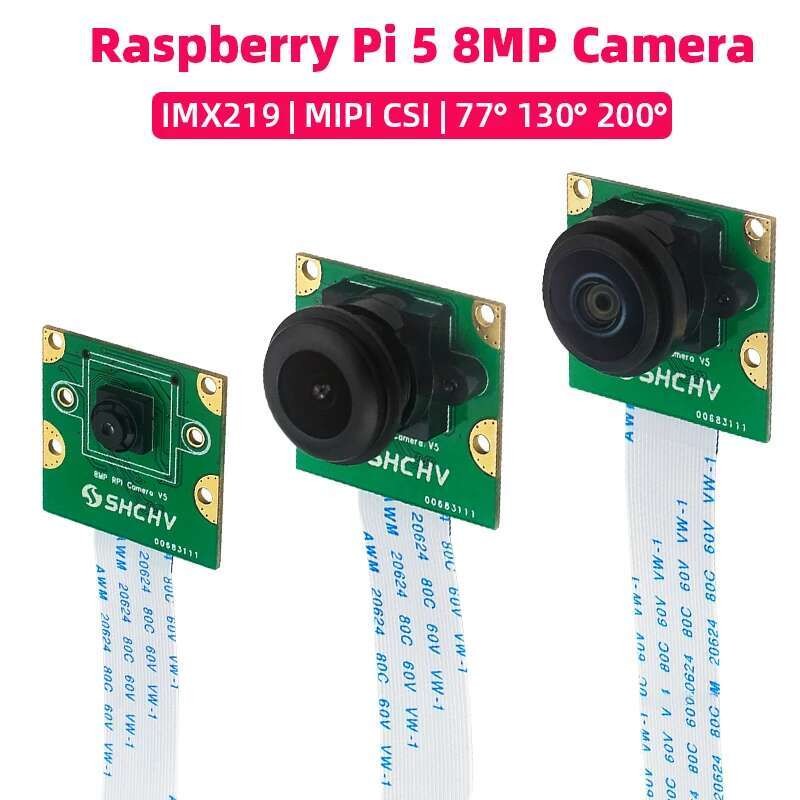 กล้อง Raspberry Pi 5 8MP IMX219 เซ็นเซอร์ 77° 130° 200° อินเทอร์เฟซ FOV Fisheye MINI CSI พร้อม CFC ขนาด 15 ซม. สําหรับ RPI 5 Pi5