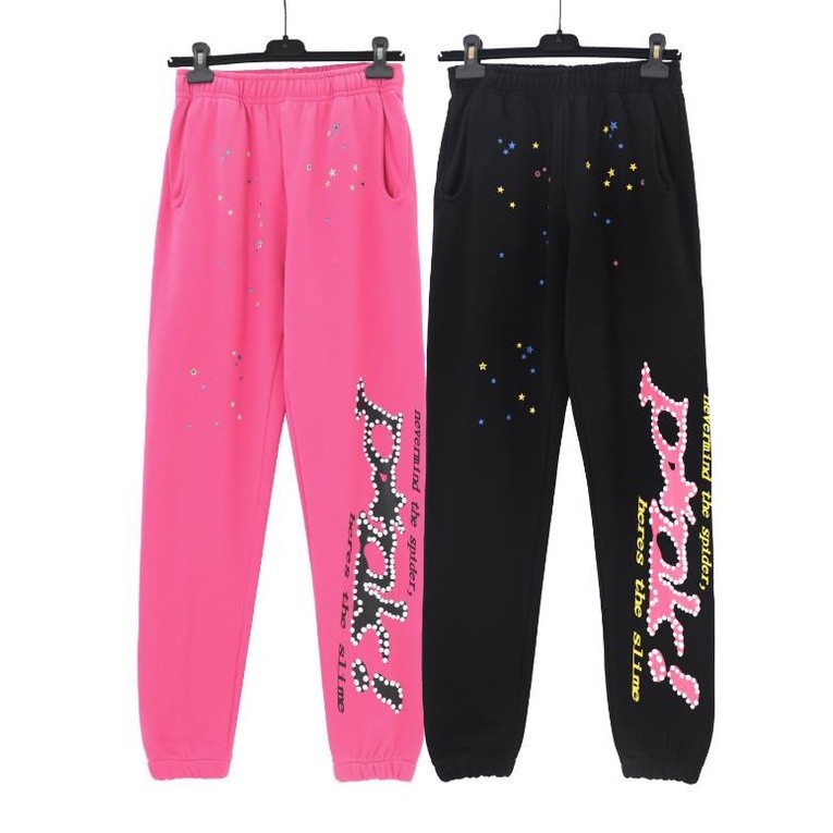 ♞Sp5der สไตล์คนดัง 555555กางเกงขายาวลําลอง ผ้าฝ้ายแท้ ทรงหลวม พิมพ์ลาย คุณภาพสูง สําหรับผู้ชาย และผ