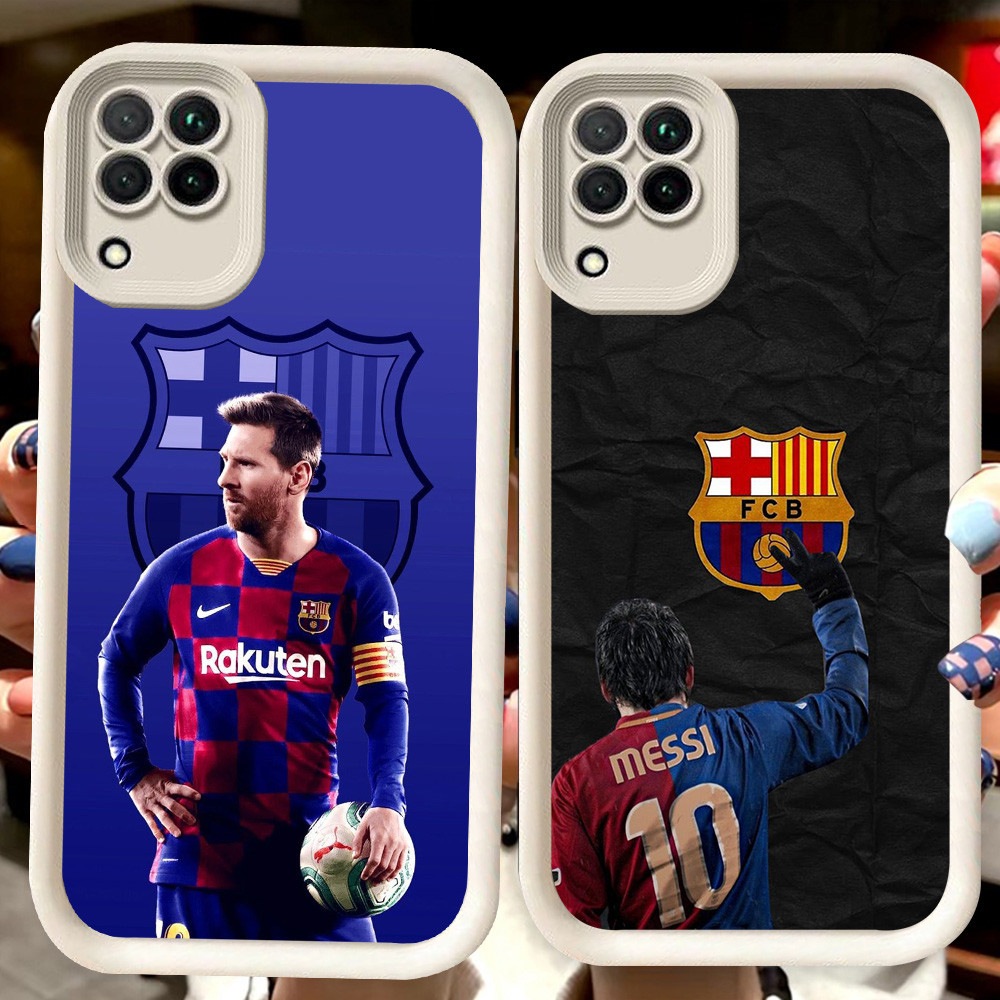 H32 Barcelona Messi ปลอกสีขาวสําหรับ Samsung A12 J7 A22 F04 A04E J2 Prime A04 A06 M04 A05 Pro 5G A07