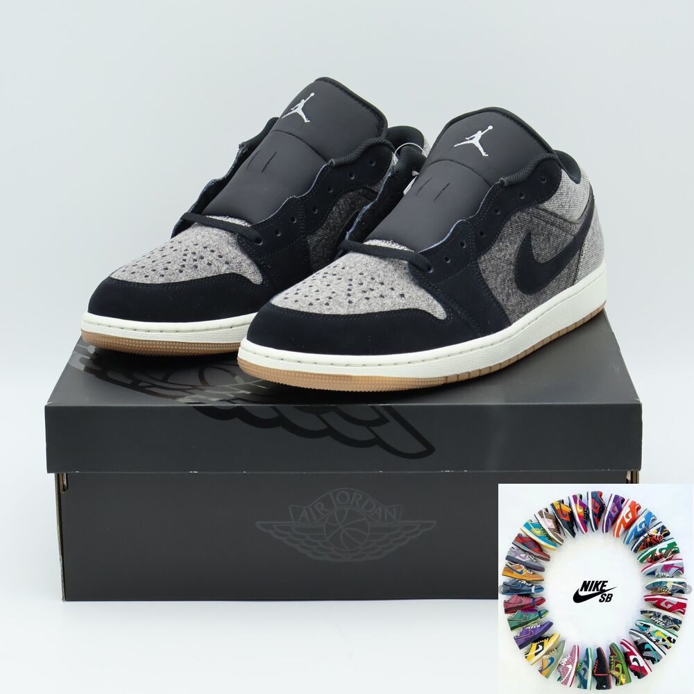 ♞,♘,♙HJ4360-001 Nike Air Jordan 1 Low Black Denim (ผู้ชาย) 14y GFD