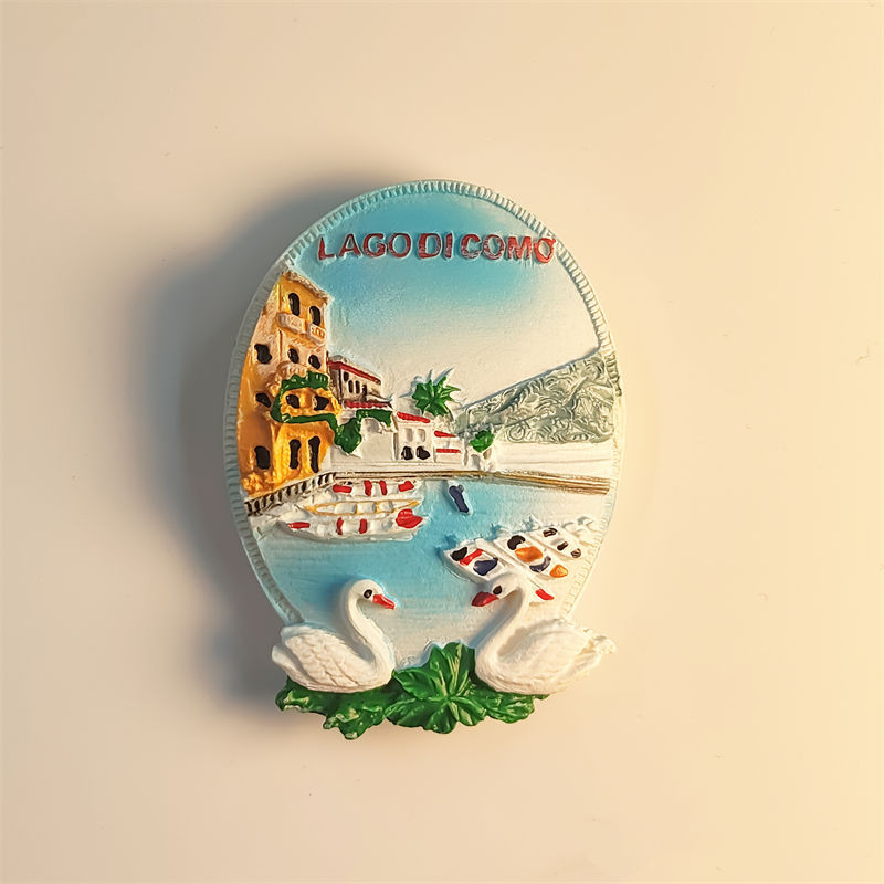 อิตาเลี่ยน Landmarks และ Attractions Lake Como Tourist ของที่ระลึก Handmade ทาสีตกแต่งบ้านแม่เหล็กตู